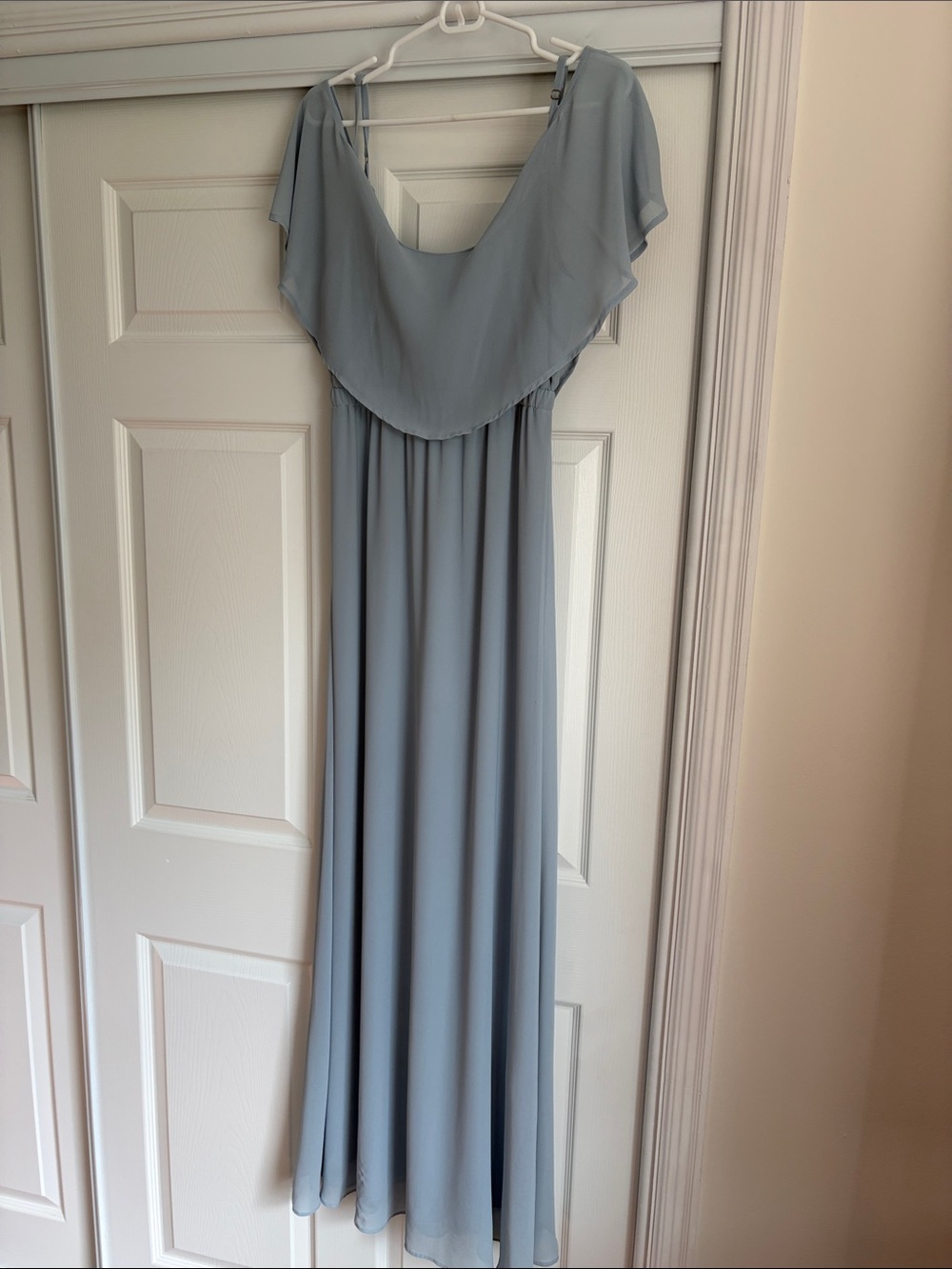 Show Me Your MuMu Dusty Blue Off-Shoulder Maxi Dress